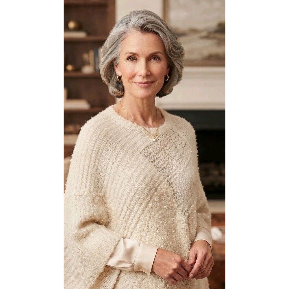 Chico’s Poncho Sz One Size Cozy w/Warm/Comfy Fall Wear MSRP $89.50 (726)